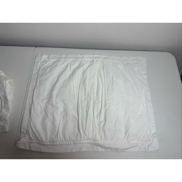 Rare Pottery Barn Set of 2 White Standard Pillow Sham Cotton - Picture 12 of 16